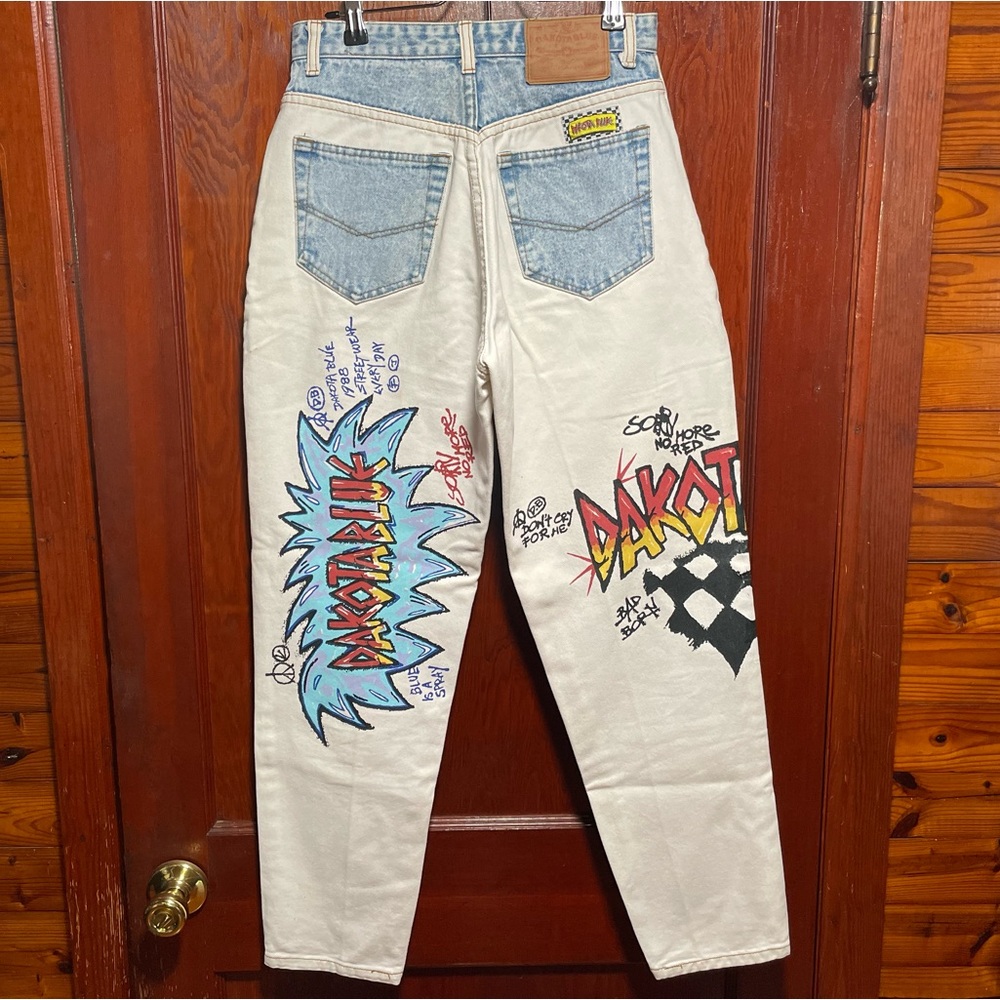 Vintage Dakota Blue Graffiti Skater Jeans Size 9